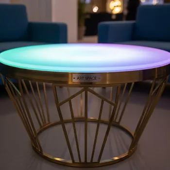 Аренда Стол журнальный с LED подсветкой D 60 см в Сириус Арене — ART SPACE