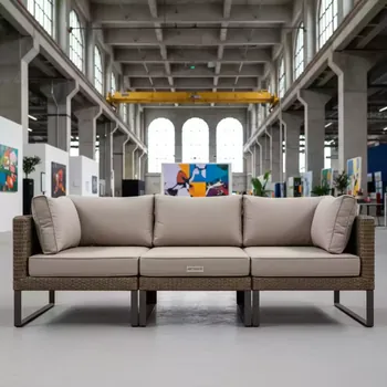 Аренда Диван модульный плетеный YR822D Brown Beige в VK Stadium Sirius — ART SPACE