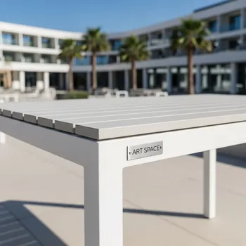 Аренда Стол Лидер 1 1500х800 уличный из реек белый в Karat Resort — ART SPACE