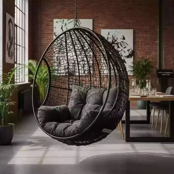 Аренда Кресло кокон OSTIN шнур темно серый с каркасом в лофте «Студия 21» — ART SPACE
