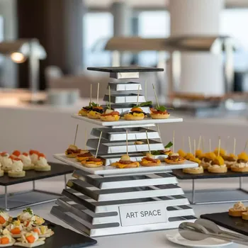 Аренда Подставка фуршетная этажерка пирамида Zieher S 4 уровня в Novotel Resort — ART SPACE