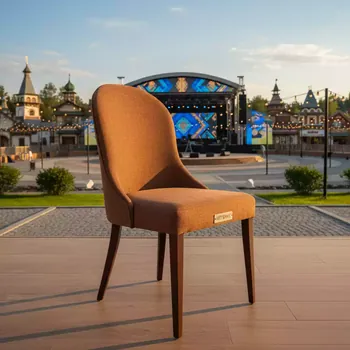 Аренда Кресло обеденное Liberty ткань коричневая в этно-парке «Моя Россия» — ART SPACE