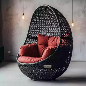 Аренда Кресло лаунж плетеное с подушками Yolk в Green Flow Hotel — ART SPACE