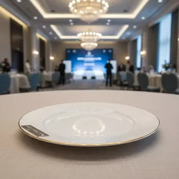 Аренда Тарелка подстановочная белая Беладонна с золотой каймой 255 мм в Rodina Grand Hotel & SPA — ART SPACE