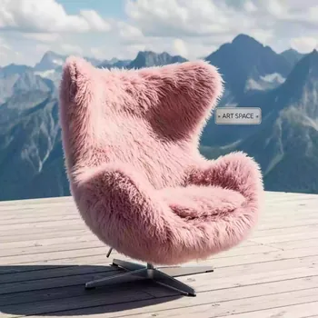 Аренда Кресло Egg Chair Shaggy Pink на площадке Rosa Peak (2320м) — ART SPACE