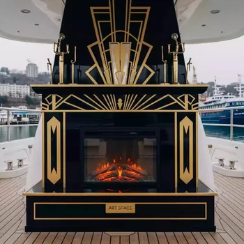 Аренда Фотозона с камином на VIP теплоходе (Морпорт Сочи) — ART SPACE