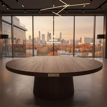 Аренда Стол круглый орех диаметр 180 см высота 75 см в комплексе Sea Galaxy — ART SPACE