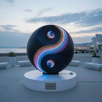 Аренда Фигура Инь ян LED аккумуляторная на территории Морпорта Сочи — ART SPACE