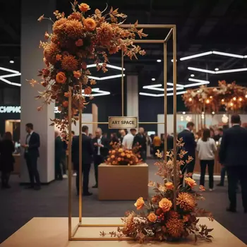 Аренда Стойка геометрическая золото в Сириус Арене — ART SPACE