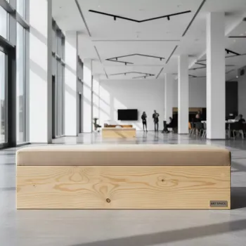 Аренда Банкетка Исэ сосна бежевый велюр в Radisson Hotel Rosa Khutor — ART SPACE