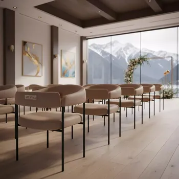 Аренда Стул Stars LS бежевая экокожа черный каркас в Golden Tulip Rosa Khutor — ART SPACE