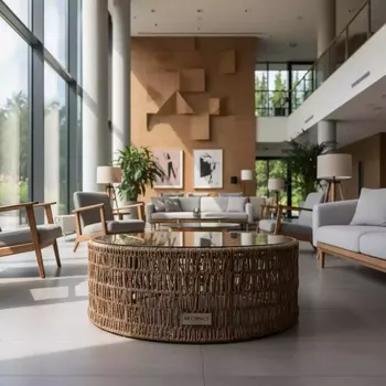 Аренда Столик журнальный плетеный YH S4019G TW brown в Rodina Grand Hotel & SPA — ART SPACE