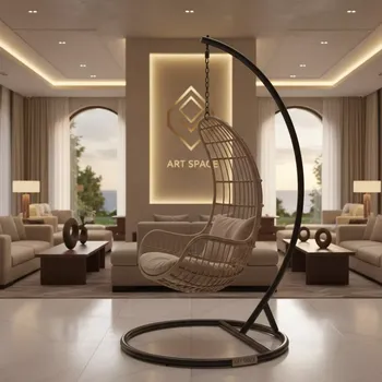 Аренда Кресло подвесное плетеное AFM 209A Beige в Grand Karat Sochi — ART SPACE