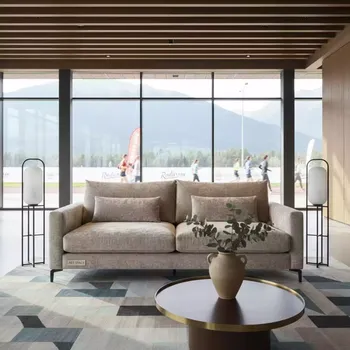 Аренда Диван двухместный велюровый бежево серый Fabio в Radisson Blu Resort & Congress Centre — ART SPACE