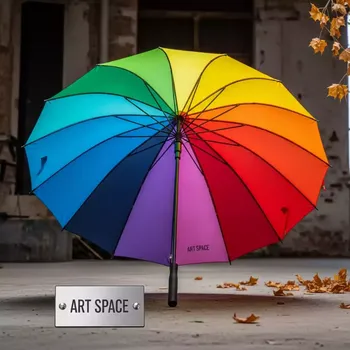 Аренда Зонт трость Радуга разноцветный 110 см в усадьбе Голицына — ART SPACE