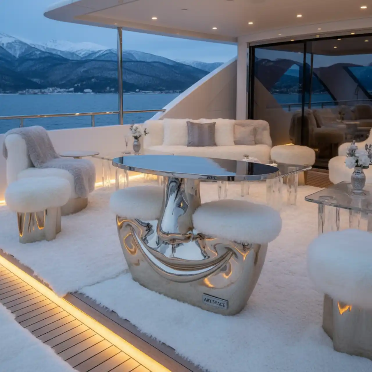 Табурет столик в форме лица с улыбкой