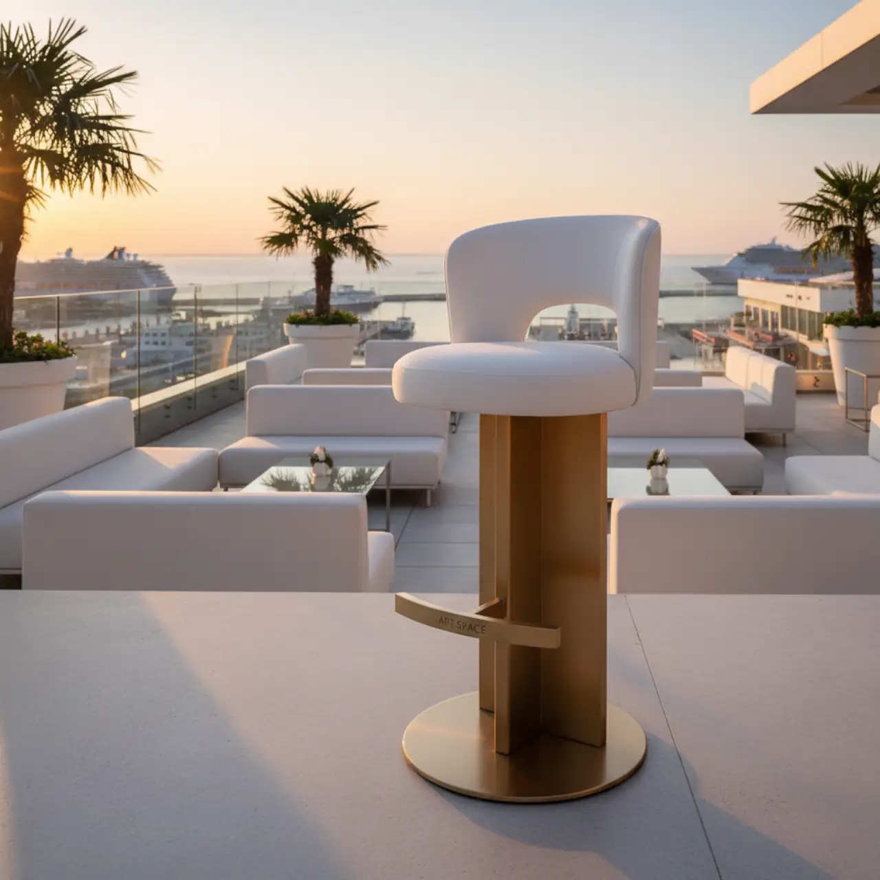 Табурет полубарный Trick Pop с обивкой