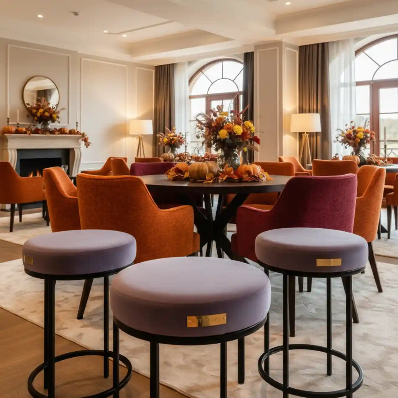 Табурет Рондо каркас черный сиреневый