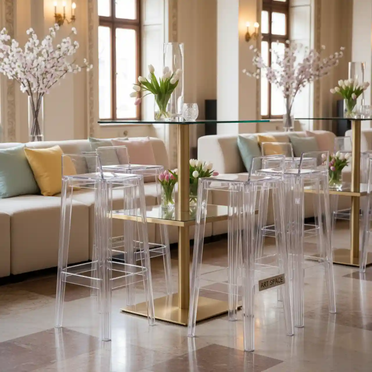 Табурет прозрачный полубарный Rubik