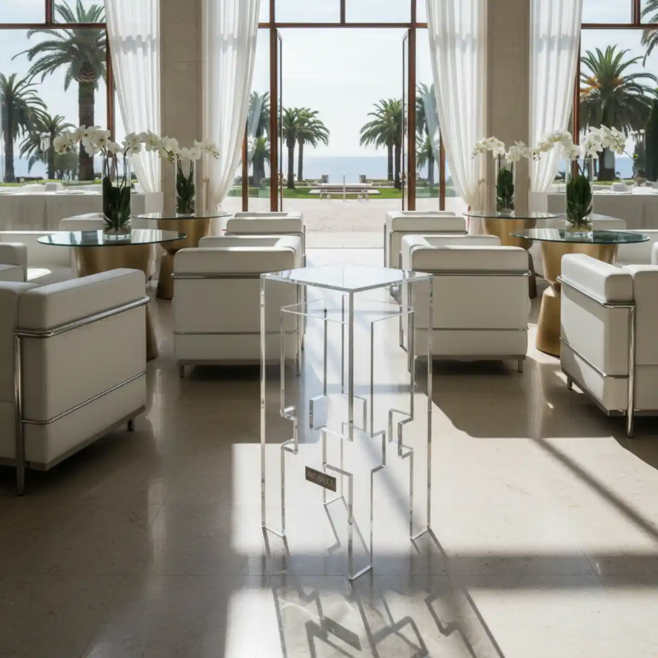 Табурет полубарный прозрачный Rubik