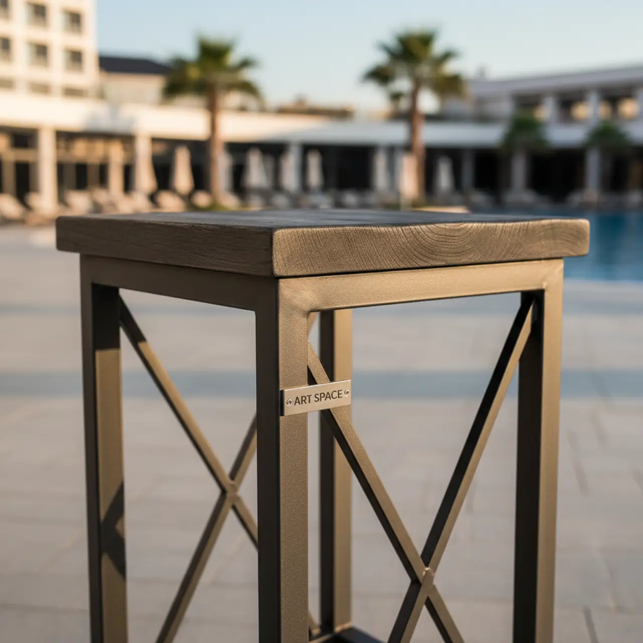 Табурет лофт темно серый