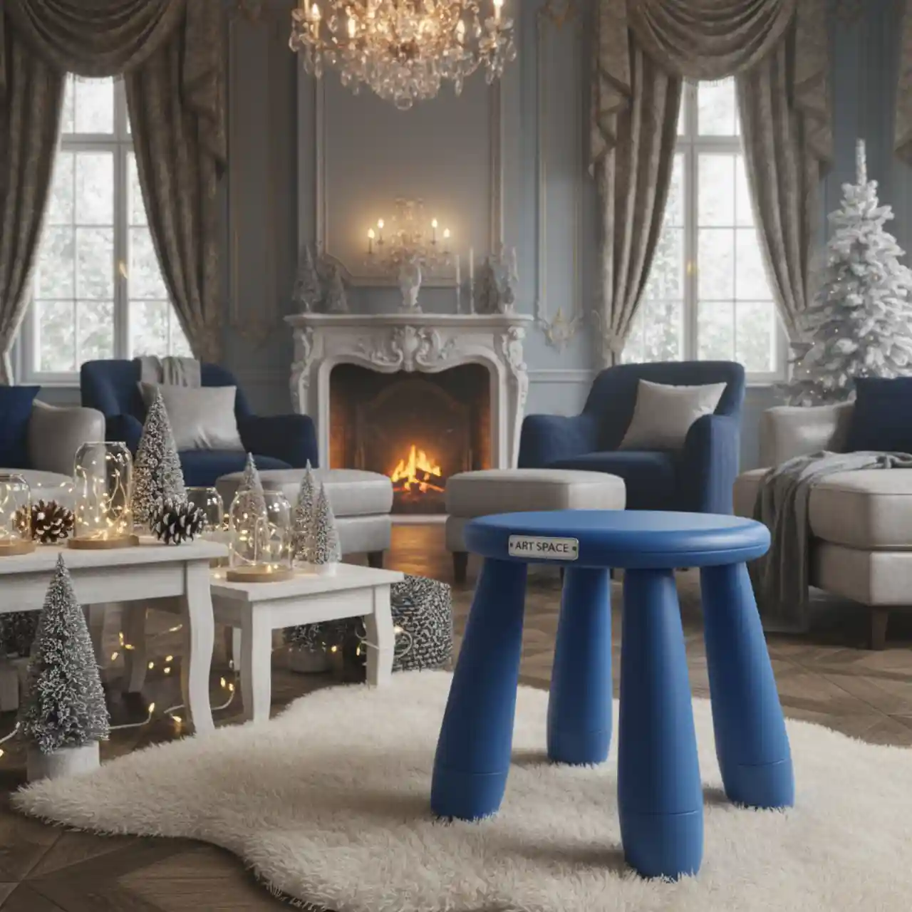 Табурет детский пластиковый Маммут синий