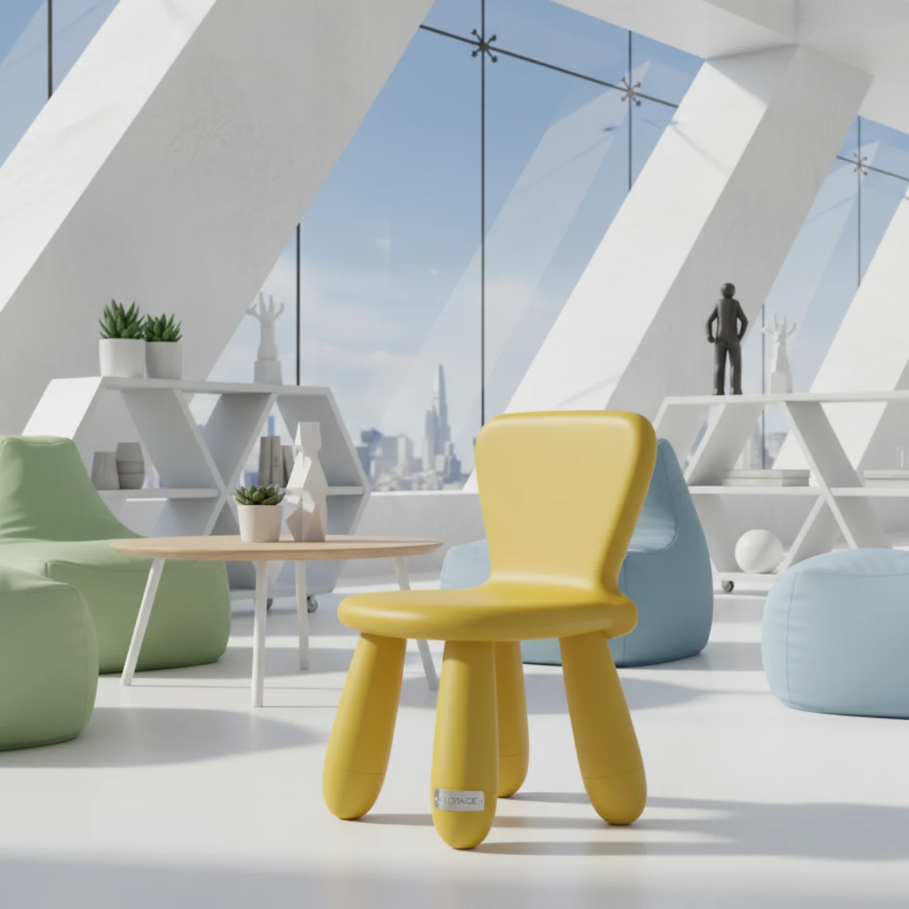 Табурет детский пластиковый Маммут R4E 00191 желтый