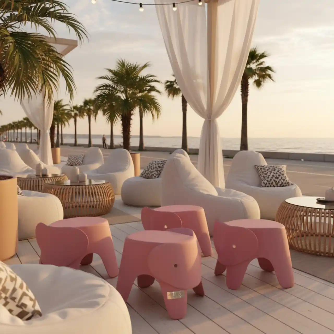 Табурет детский Маммут розовый пластиковый