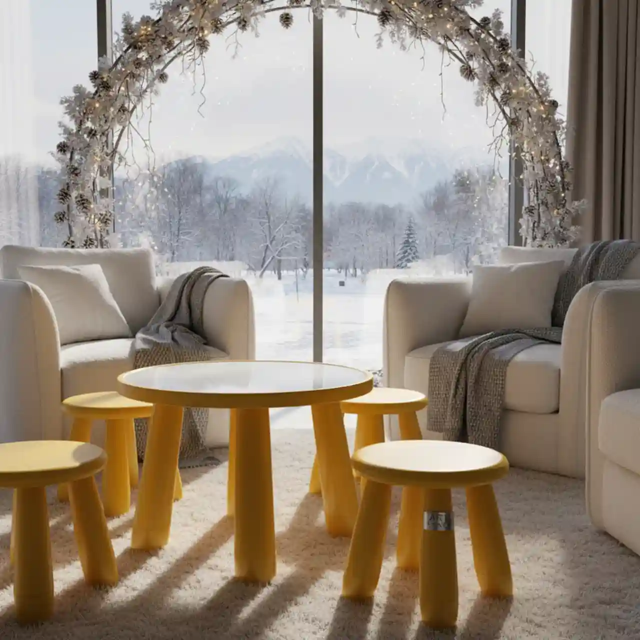 Табурет детский Маммут желтый пластиковый