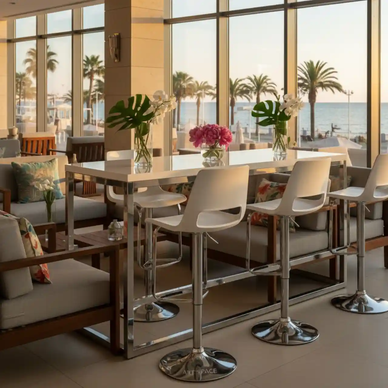 Стул пластиковый полубарный Kuadra