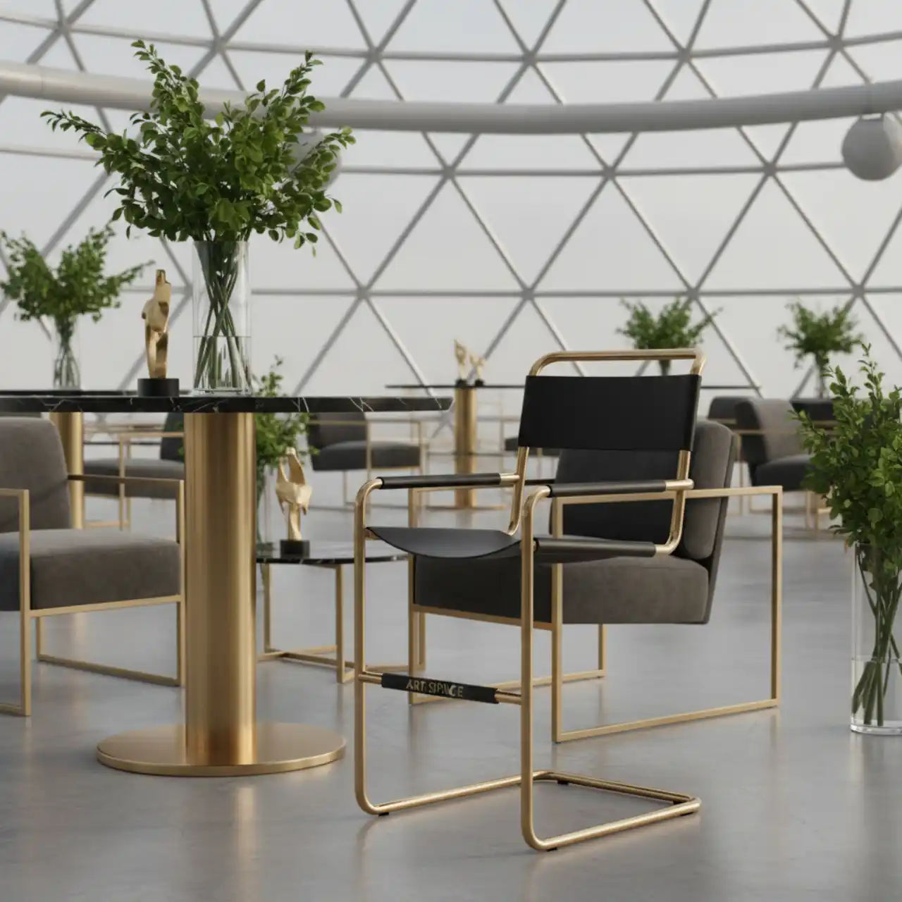 Стул Слинг барный золотой