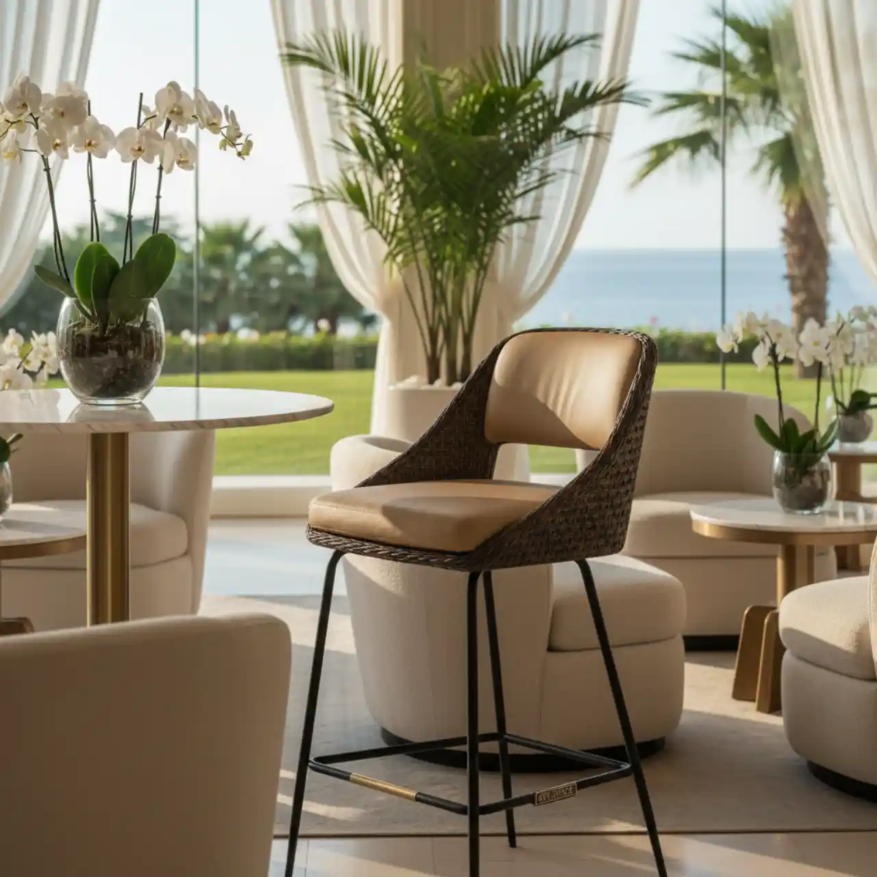 Стул полубарный Тони коричневый