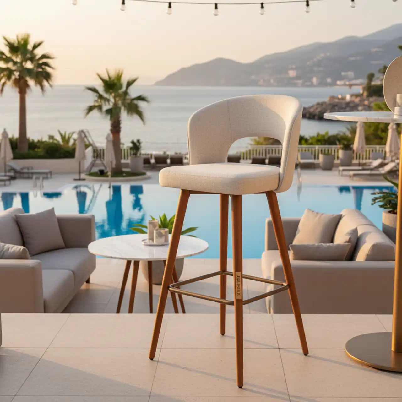 Стул полубарный с обивкой Lisa Waterproof