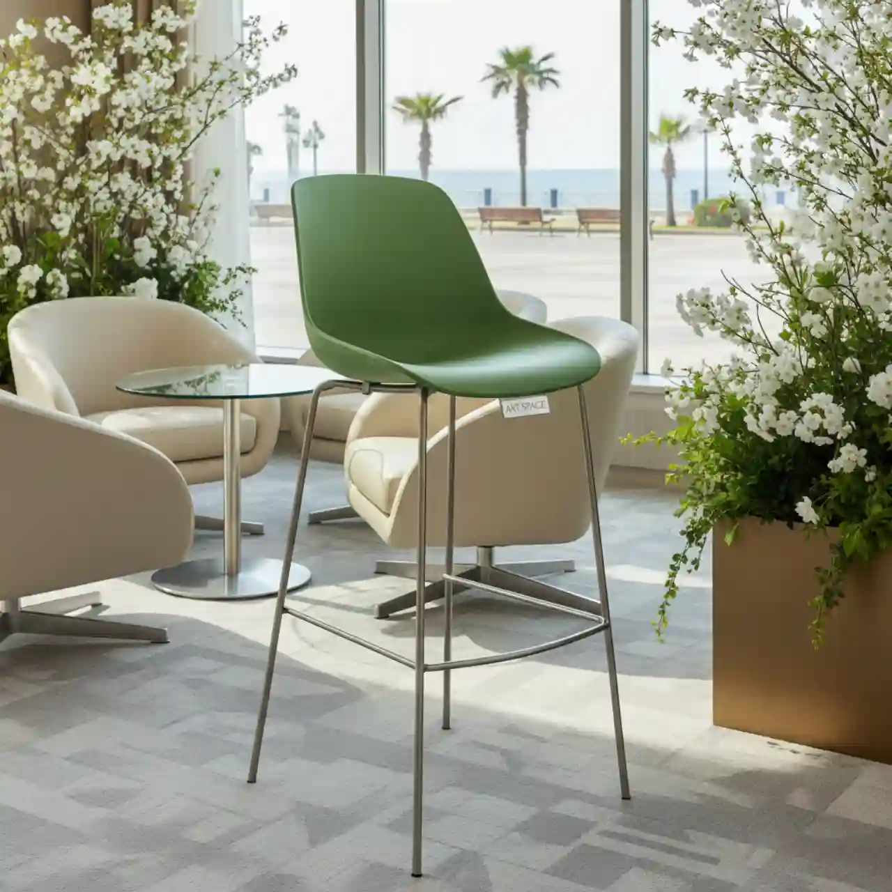 Стул полубарный пластиковый Mentha Go Green