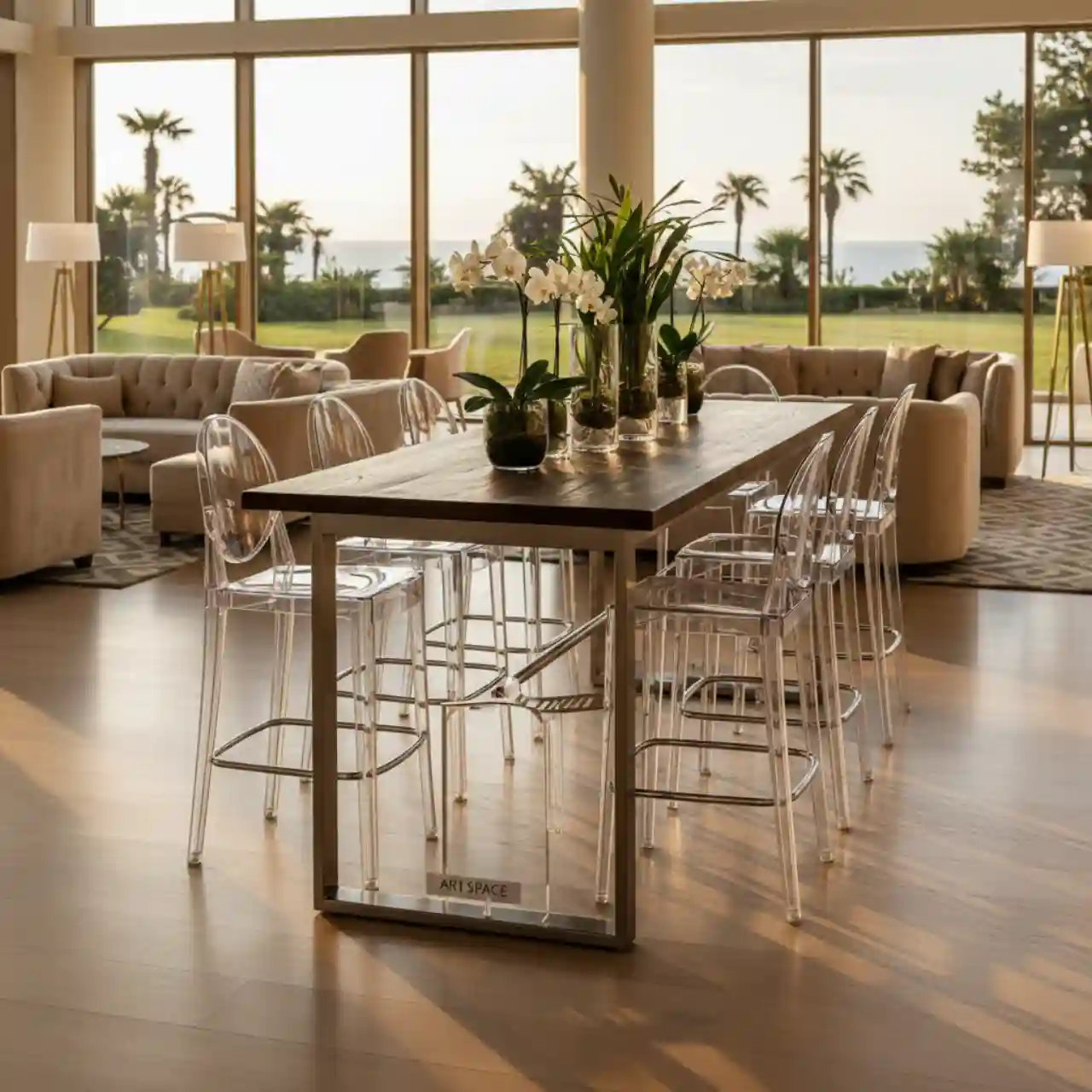 Стул полубарный прозрачный Zebra Antishock