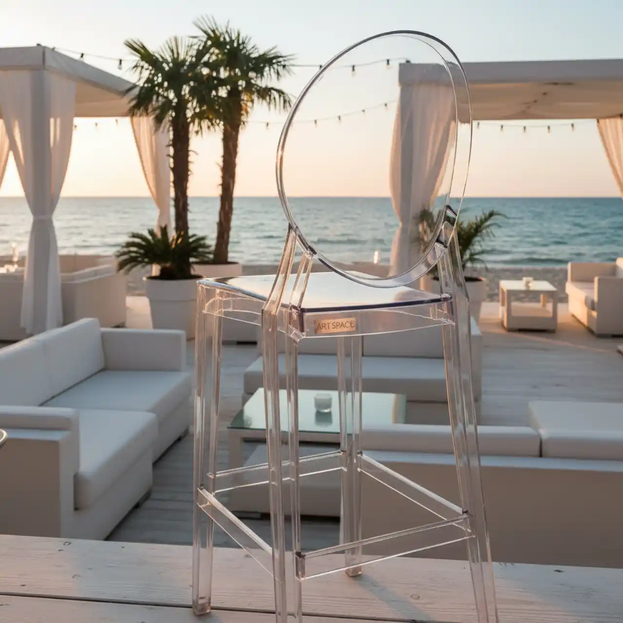 Стул полубарный прозрачный Igloo