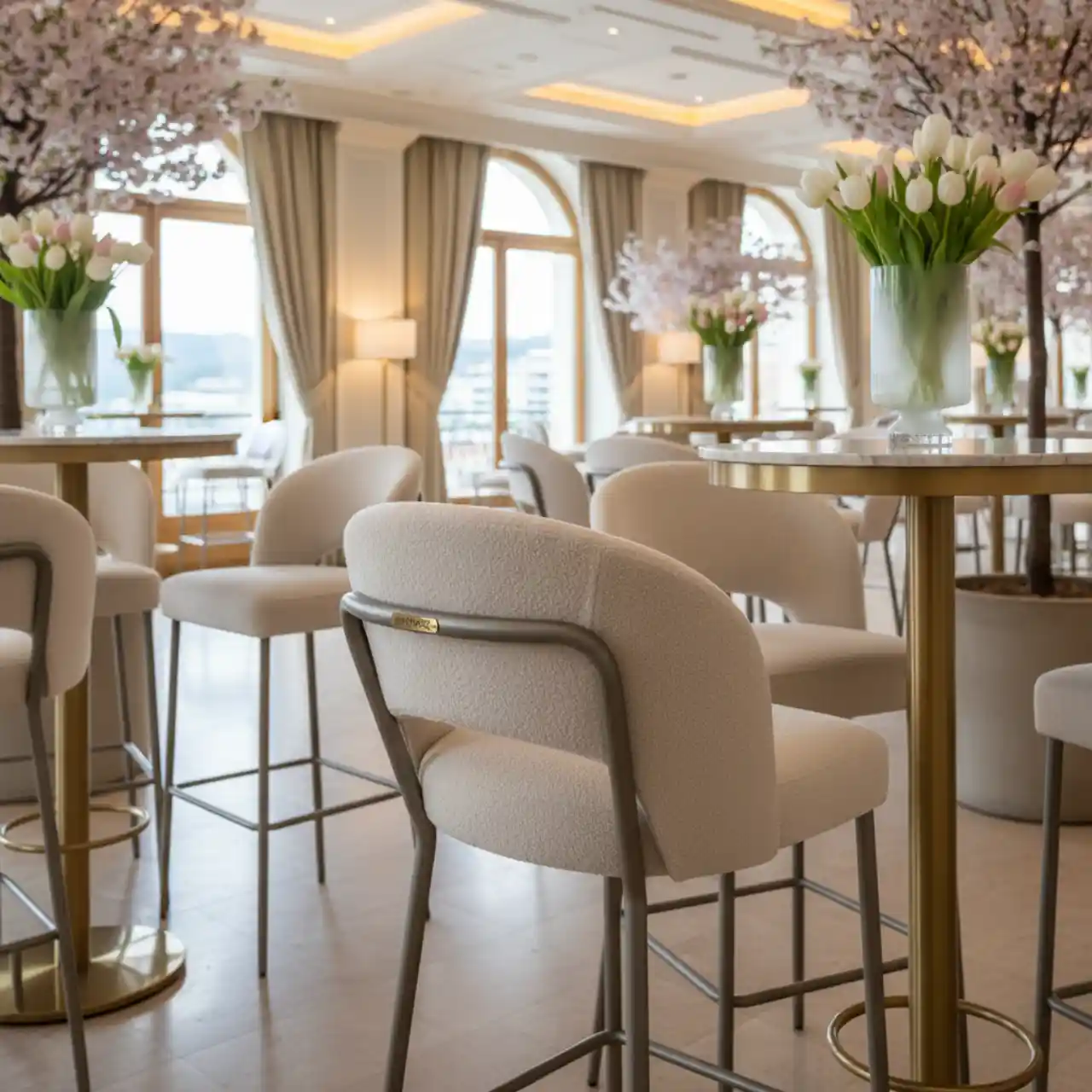 Стул полубарный Mars велюр Teddy металл RAL