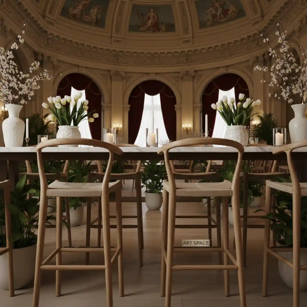 Стул полубарный деревянный Folk