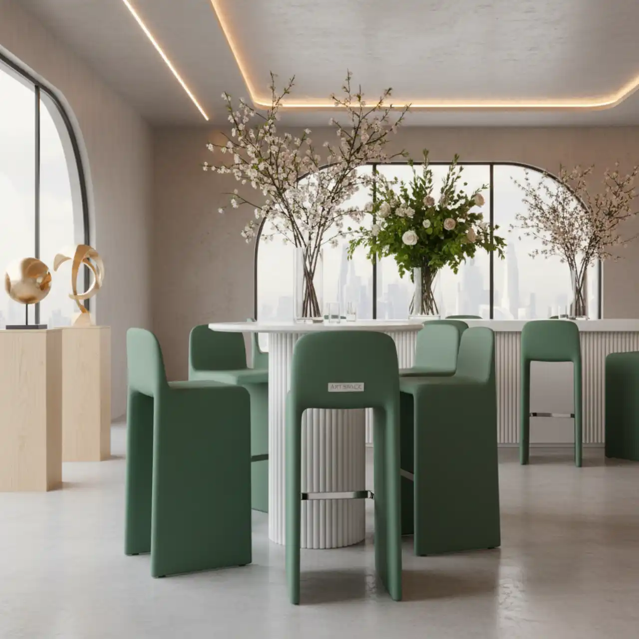 Стул пластиковый барный Mentha Go Green