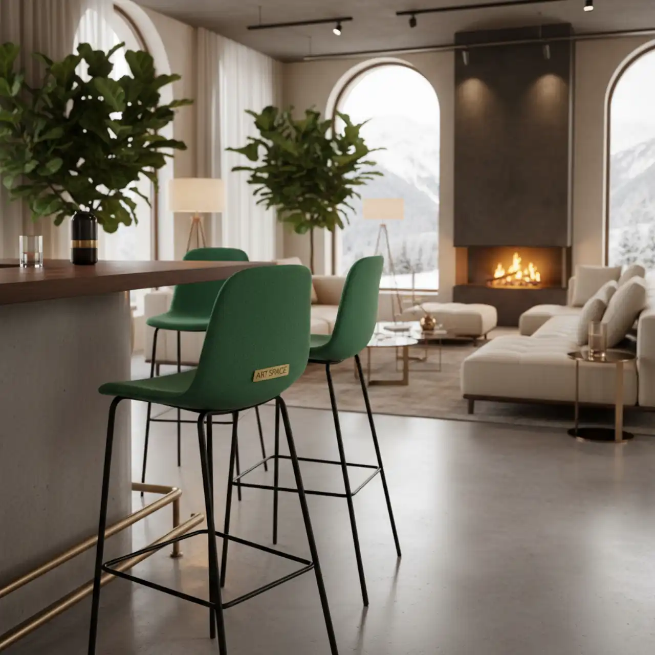 Стул пластиковый барный Lisa Technopolymer Go Green