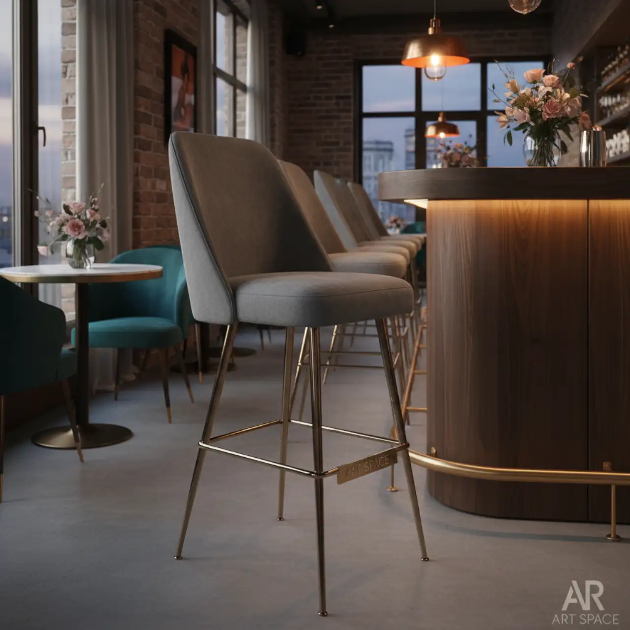 Стул кресло барный Kruger серый