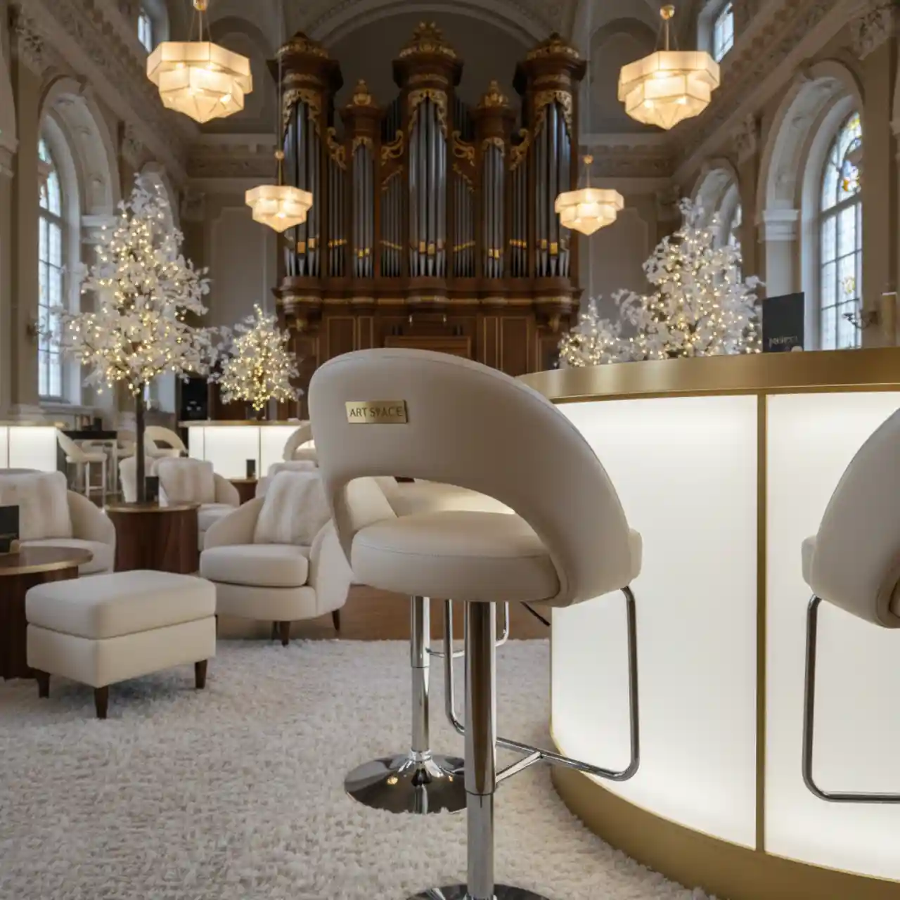 Стул барный экокожа кремовый Berlin