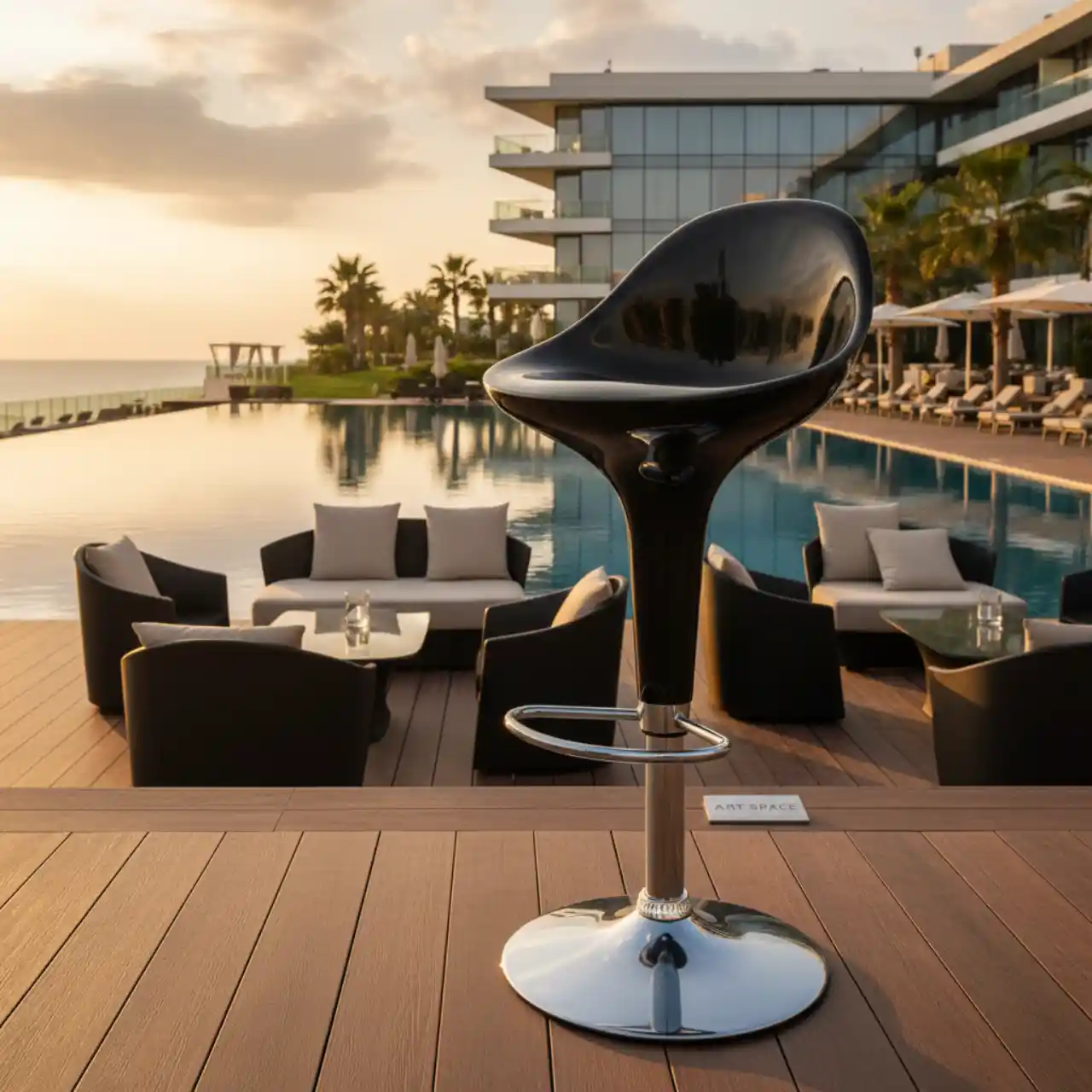 Стул барный черный Bombo