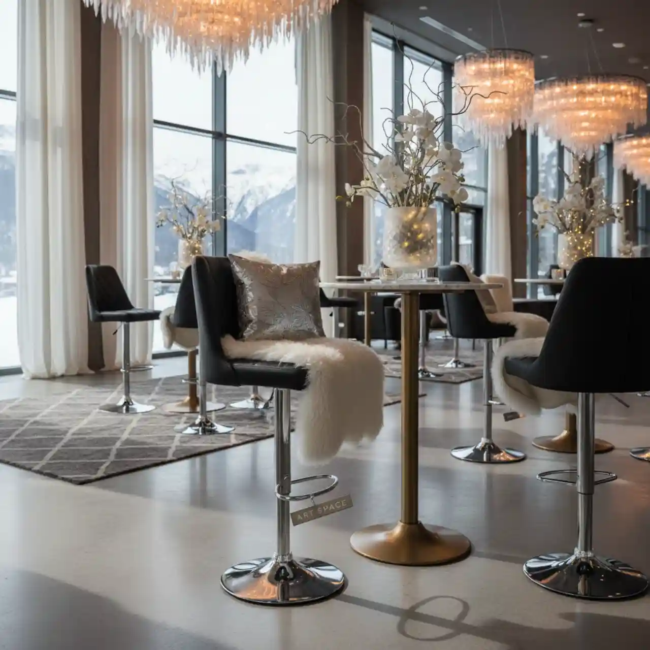 Стул барный черный из экокожи Lem BK