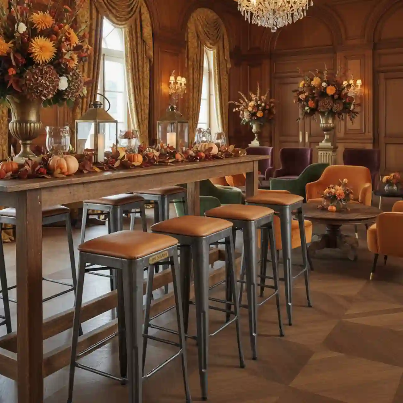 Стул барный серый Tolix