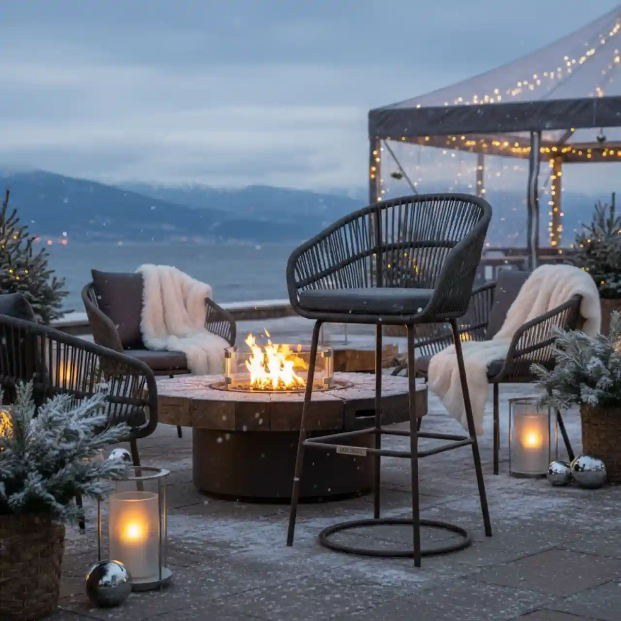 Стул барный плетеный Марсель сталь коричневый RAL коричневый круглый роуп темно серая ткань