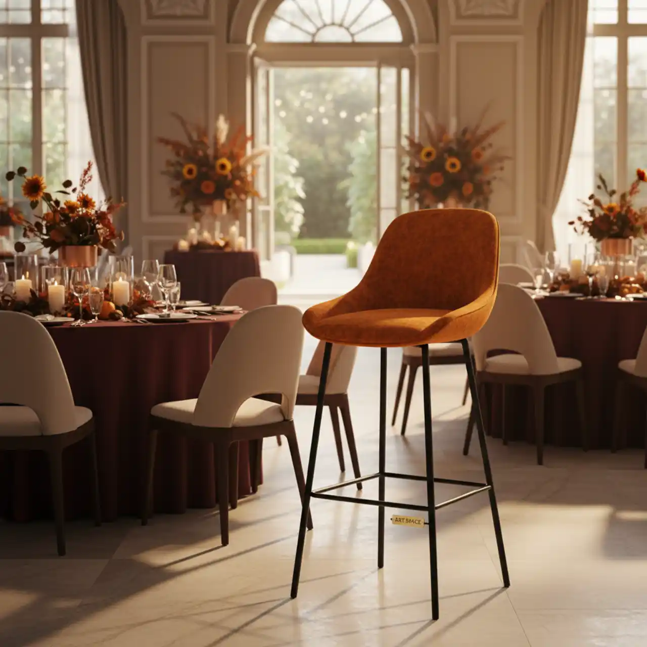 Стул барный металлический черный