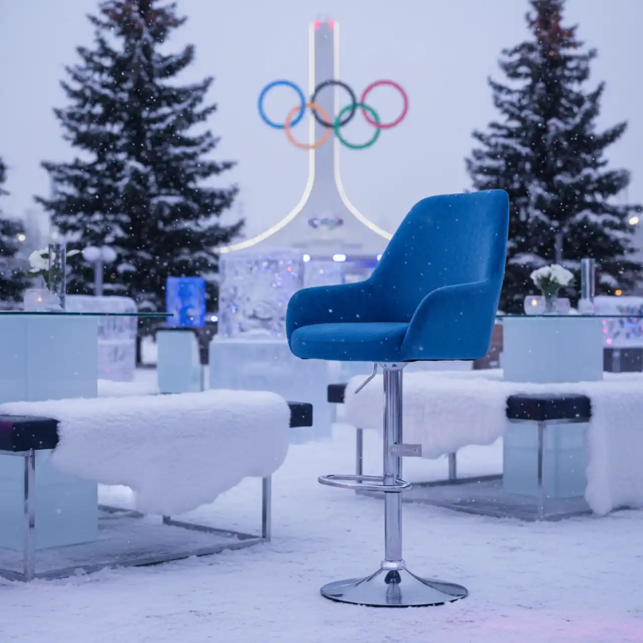 Стул барный Партон голубой