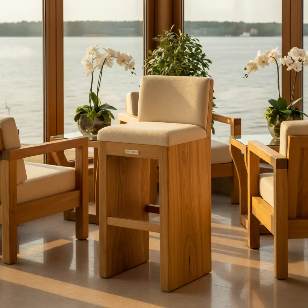 Стул барный массив лиственницы Аристократ