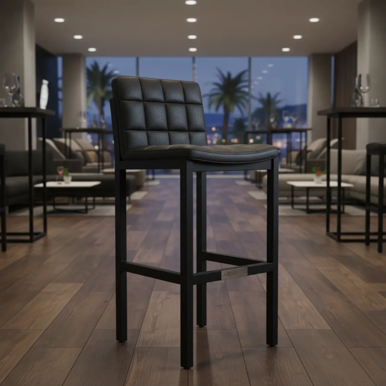 Стул барный Крюгер без подлокотников черный